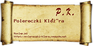 Polereczki Klára névjegykártya