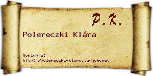 Polereczki Klára névjegykártya